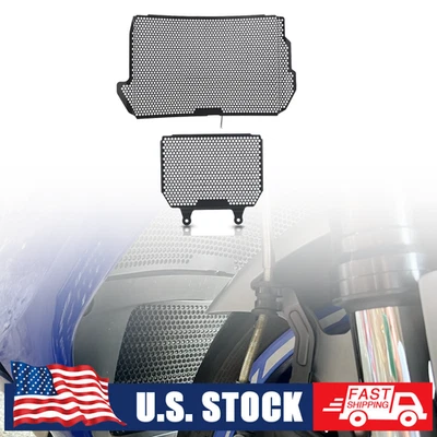 Protector de radiador y enfriador de aceite negro para motocicleta Yamaha YZF-R1 YZF-R1M Foto 1 de 4