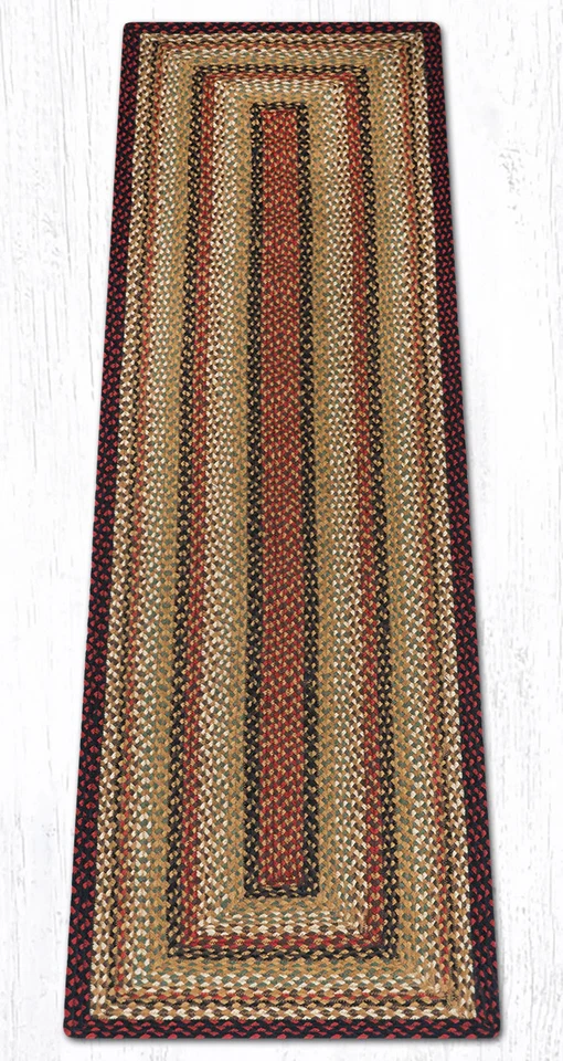 Earth Rugs RC-319 Burgundy Mustard  Oblong Braided Rug 27" x 45" - Image 1 of 1