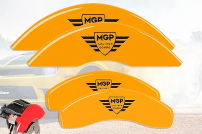 1997-1998 BMW 318i Base E36 dianteiro + traseiro amarelo MGP tampas de pinça de disco de freio 4p - Imagem 1 de 4