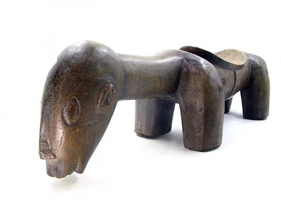 Tabouret cheval Sénoufo de Côte d'Ivoire - Photo 1/4