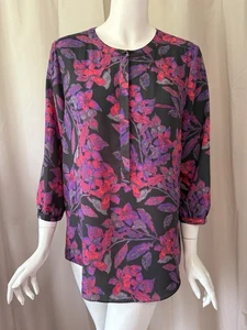 Blusa Top Mujer NYDJ Floral Manga 3/4 Talla L - Imagen 1 de 5