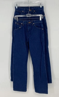 Pantalones de mezclilla Wrangler para niños azul algodón lavado medio calce ajustado pierna recta talla 16 lote 2 Foto 1 de 4