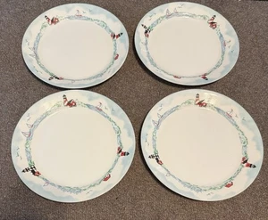 Set Of 4 Coring Corelle ~Outer Banks~ 10 1/4” Dinner Plates; Light House by Sea - Picture 1 of 3