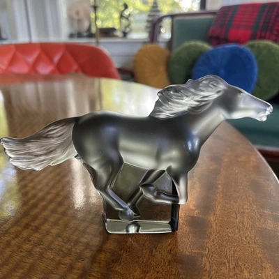 Lalique Raro Kazajo Gris Caballo Galopante Cristal Firmado Foto 1 de 3