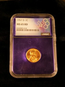 1957-D .1c Lincoln Wheat Cent - MS65RD - NGC - Picture 1 of 4