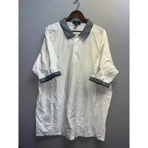 Camisa Polo Antigua Vintage Blanca Mangas a Cuadros Cuello 100% Algodón Top 2XL - Imagen 1 de 8