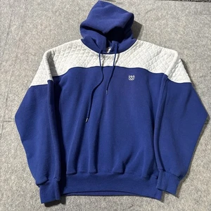 Vintage USA Olympics Hoodie Sweater Mens Large Colorblock Quilted Embroidered - Picture 1 of 6