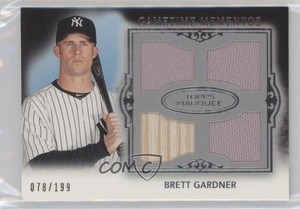 2011 Topps Marquee Gametime Mementos Quad Relics /199 Brett Gardner #GMQR-38