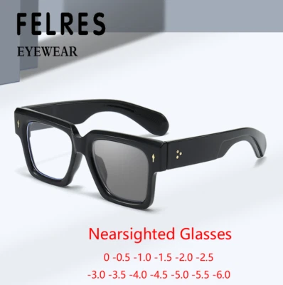  Square Photochromic Myopia Nearsighted Glasses For Men Women Outdoor Sunglasses - Image 1 of 4