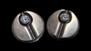 Stylish Mid-Century STEN & LAINE Finland Sterling Silver & Rock Crystal Earrings - Picture 1 of 4
