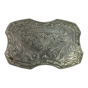 Vintage Belt Buckle Scroll Design - Nickel Silver - pre-owned, very good - Picture 1 of 2