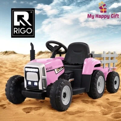 Rigo Ride On Car Tractor Toy Kids Electric Cars 12V Battery Child Toddlers Pink - image 1 of 4