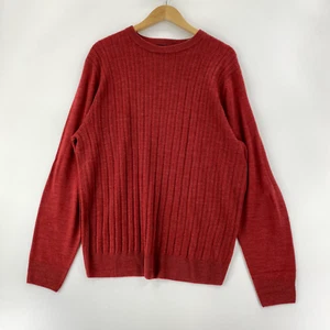 Alan Flusser Pullover Sweater Men’s Size Large Orange Long Sleeve Round Neck - Picture 1 of 10
