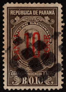 Canal Zone Stamp Scott # J9 - 10 Cents Olive Brown Postage Due w Paquebot Cancel - Picture 1 of 1
