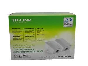 TP-Link AV500 Nano Powerline Adapter Starter Kit TL-PA4010KIT White - Picture 1 of 16