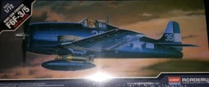 Academy F6F-3/5 WWII USN Fighter 1/72 Scale Model Kit NIB - Picture 1 of 6