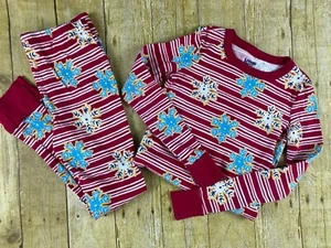 Lands End Kids Size 10 Two Piece Winter Pajamas Sugar Cookies Snowflake - Picture 1 of 7