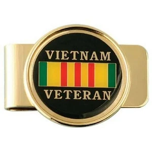 VIETNAM VETERAN SERVICE RIBBON LOGO  MILITARY MONEY CLIP - Picture 1 of 1