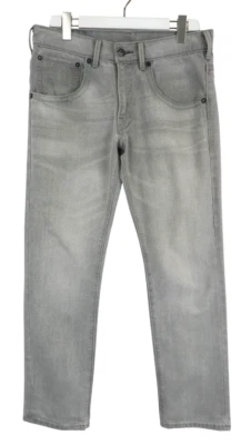 Jeans Levi's 511 Para Hombre W34/~L29 Gris Denim Desgastado Ajustado Con Cierre - Imagen 1 de 4