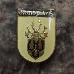 Konopiste Konopischt Czech Castle Schloss Deer Antler Heraldic Crest Pin Badge - Picture 1 of 3