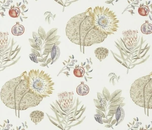 SANDERSON CURTAIN FABRIC DESIGN "Lily bank" 2.8 METRES SEPIA/MULTI LINEN BLEND - Picture 1 of 5