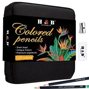 122 Colored Pencils Kit Oil Based Soft Core Professional Color Drawing Set
