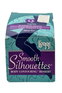 Vintage Legs Smooth Silhouettes Body Contouring Hosiery Sheer Toe Taupe "Q" - Picture 1 of 7