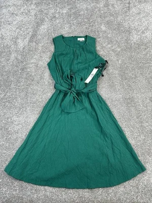 Calvin Klein Dress Womens 6 Green Wrap Blouson New - Image 1 of 4