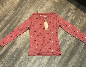 Bit & Bridle Pferde Print Reitsport Thermo Henley Top M rosa Cowgirl NEU - Bild 1 von 7