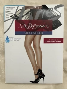 Hanes Silk Reflections Silky Sheer Control Top Sheer Toe SIZE IJ Barely There - Picture 1 of 2