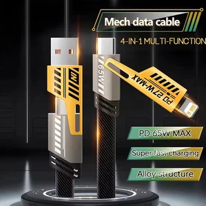 4-in-1 65W Fast Charging Cable PD QC USB-C Multi Charger for iPhone Android - Picture 1 of 5