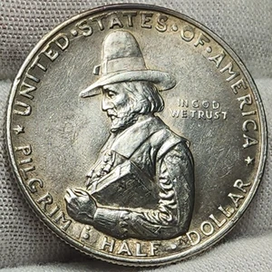 1920 Pilgrim Silver Commemorative Half Dollar - Attractive Coin, CH-pg - Picture 1 of 4