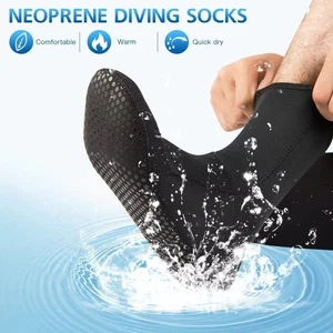 1pair 3MM Black Diving Socks Non-slip Wetsuit Shoes Neoprene Water Socks Women - Picture 1 of 13