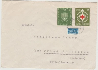 Germany 1955  Nice Cover with '53 Red Cross issue in postage   good condition - Image 1 of 2