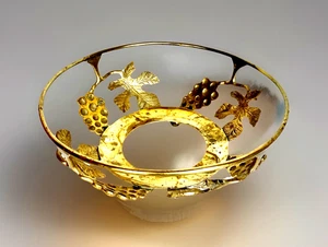 Vintage Solid Brass Ambrosia Bowl Stand/Holder Only, Grape Vine Design No Bowl - Picture 1 of 10