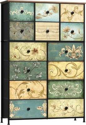 Cômoda Tohomeor com gavetas para 11,8"P x 39"L x 57"H (14 gavetas), marrom  - Imagem 1 de 4