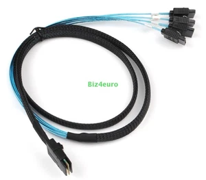 Mini SAS 36Pin SFF 8087 auf 4x SATA 7pin Reverse Kabel Festplatten Splitterkabel - Afbeelding 1 van 10