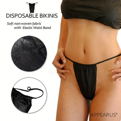 Paquete de 12 bragas de tanga desechables para mujer spa bronceado, elementos esenciales de viaje DP105Rx1 Foto 1 de 4