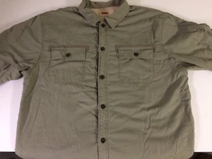 Levis Canvas Shirt Jacket~ Heavy Fleece Lined! Chest Pockets~Button Front~Sz XXL - Picture 1 of 11