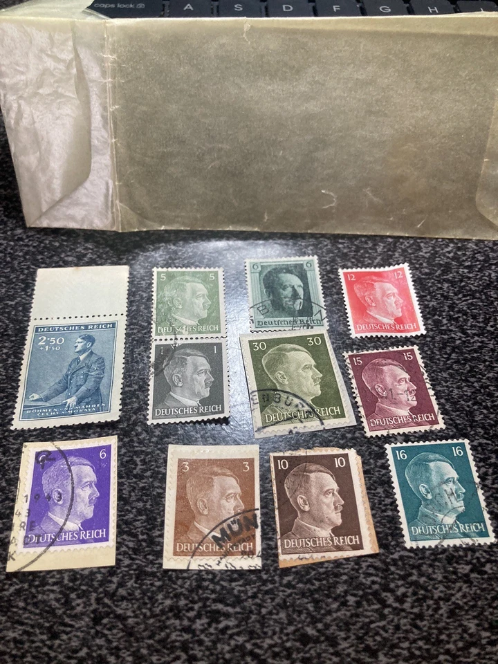 20 VINTAGE WORLD WAR II GERMAN POSTAGE VARIETY OF STAMPS, HITLER, MUSSOLINI, ETC - Image 1 of 4