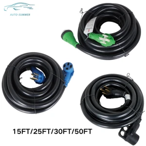 50A 15/25/30/50FT RV Power Extension Cord with LED Light with Lock NEMA 14-50P - Picture 1 of 11
