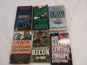 Lot (6) War themed Books Death Merchant Air Battle Central Europe Crack of Doom - Picture 1 of 19