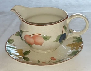 Mikasa Fruit Panorama Gravy Boat w/ Underplate Country Classics DC014 - Picture 1 of 6
