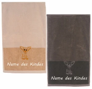 Handtuch mit Namen bestickt Baby Kinder Tuch für Kindergarten Kindergartentuch  - Bild 1 von 4