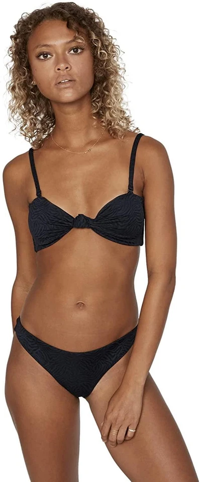 RVCA 281798 Women's Bandeau Bikini Top - Run Wild Bandeau (True Black Small)