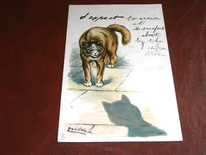 ORIGINAL LOUIS WAIN SIGNED TUCK CAT POSTCARD - I EXPECT, No. 1003. - Picture 1 of 2
