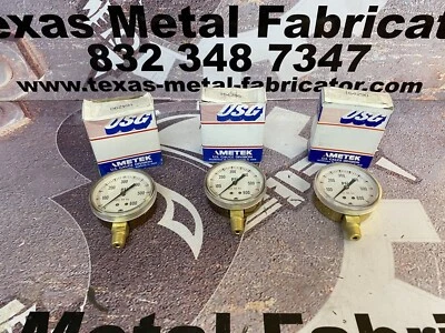 USG P602 Pressure Gauge 0-600PSI Conn. 1/4” LM Size 2.5” Qty 3  - Image 1 of 4