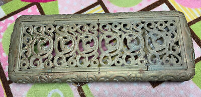 Antique Early 1800's Cast Iron Wall Grate Heat Cover 21  X 8 1/4  Gold Tint • 16.72$