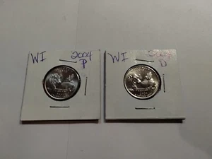 2004 P & D Wisconsin State Quarter Set CHBU Uncirculated from US Mint Bag - Picture 1 of 9