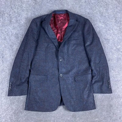 Oliver Wicks Blazer Mens 44L Blue Sport Coat Jacket Baby Alpaca Two Button - Image 1 of 4
